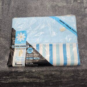 Vintage Penneys Fashion Manor Penn-Prest one double sheet no iron muslin 81x104